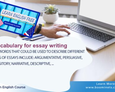 Vocabulary for essay writing with meaning